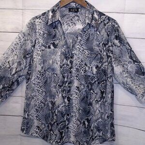 A.Byer Snake Print button down